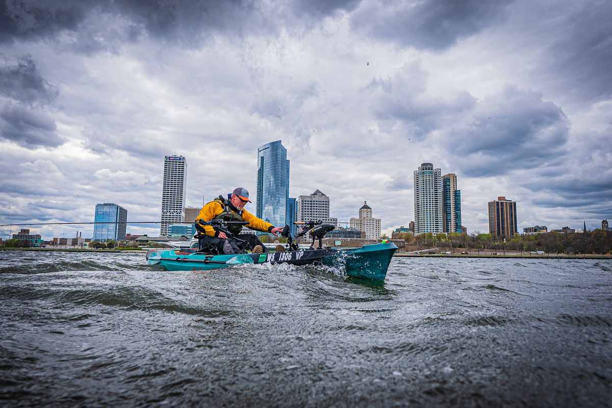 Man fishing from kayak